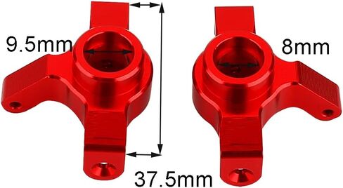 Aluminum Front Rear Swing Arm & Steering Knuckle C-Hub Kit Compatible with 1/14 MJX Hyper Go 14301 14302 14303 RC Upgrade Parts (red) in Kuwait