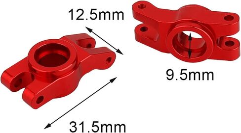 Aluminum Front Rear Swing Arm & Steering Knuckle C-Hub Kit Compatible with 1/14 MJX Hyper Go 14301 14302 14303 RC Upgrade Parts (red) in Kuwait