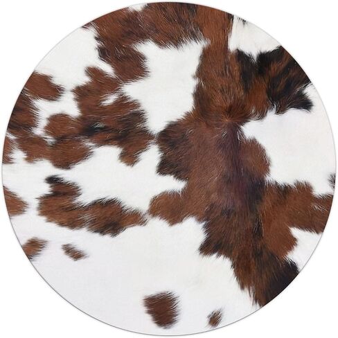 QUICQOD Western Brown and White Cowhide Texture Cow Skin Spots Mouse Pad,Non-Slip Rubber Base Mousepads for Home Office Dorm Desk Decor,Gifts for Cow Lovers Women Girls,8.7 x 8.7 Inches in Kuwait