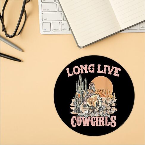 QUICQOD Western Brown and White Cowhide Texture Cow Skin Spots Mouse Pad,Non-Slip Rubber Base Mousepads for Home Office Dorm Desk Decor,Gifts for Cow Lovers Women Girls,8.7 x 8.7 Inches in Kuwait