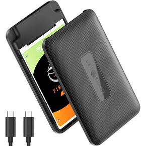 SATA Enclosure 2.5 [Tool-Free] SETMSPACE 2.5 External Hard Drive Enclosure, Carbon Fiber Texture 2.5 SSD Enclosure, Hard Drive Enclosure 2.5 with USB-A Cable, 2.5 Enclosure for 7-9.5mm SSD/HDD- Black