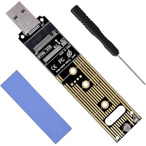 NVMe to USB Adapter, M.2 SSD to USB 3.1 Type A Card, M.2 PCIe Based M Key Hard Drive Converter Reader as Portable SSD 10 Gbps USB 3.1 Gen 2 Bridge Chip Support Windows XP 7 8 10, MAC OS