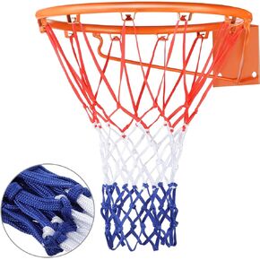 Heavy Duty Basketball Net Replacement All Weather Basketball Net Fits Standard Indoor or Outdoor, 12 Loop (Red, White, Blue)