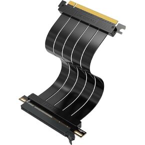 EZDIY-FAB PCIE Gen 4 16x Extreme Flexible, High Speed Riser Cable PCI Express 4.0 Port GPU Extension Card-Straight Connector [11.8in/30cm]