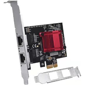 Dual PCIe Gigabit Network Card 1000M PCI Express Ethernet Adapter with Intel 82575/82576 Two Ports LAN NIC Card for Support PXE for Windows/Windows Server/Linux/Freebsd/DOS with Low Profile