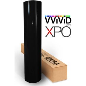 VViViD XPO High Natural Black Gloss Microfinish Vinyl (3.4 MIL) Wrap Roll - 12" x 60"