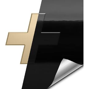 VViViD Auto Emblem Vinyl Wrap, Gloss Black, Compatible with Chevy Bowtie Logo (Extra-Wide Roll (17.75 Inch x 60 Inch))