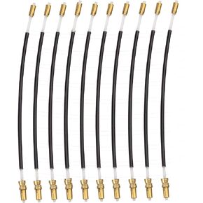 10Pcs Yootones 3/4 4/4 Violin Nylon Fiddle Violin Tailpiece Tail Gut Cord with Brass Screw Compatible with Replacement Tailgut Tailcord (Black)