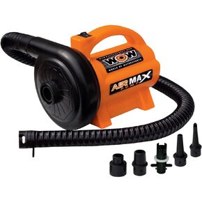 WOW Sports High Pressure Air Pump-Powerful Electric Air Pump, 5 Universal Adapters, 120 volt 600 liter / minute,Orange