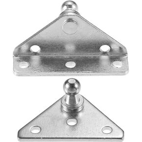 X AUTOHAUX 2pcs 10mm Ball Studs Mounting Brackets for Gas Strut Shock Spring Prop Lift Support Angled Type Flat Type Silver Tone