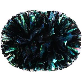 2 Pcs Cheerleading Pom Poms for Kids Adults, Metallic Matte Iridescent Cheering Poms with Baton Handle for Boys Girls Women Men Team Spirit Cheering Dance School Sport Games Competition