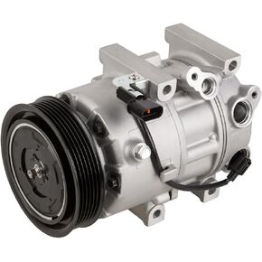 AC Compressor & 6-Groove 115mm A/C Clutch For Hyundai Sonata Kia Optima Replaces Halla VS16E - BuyAutoParts 60-03448NA NEW