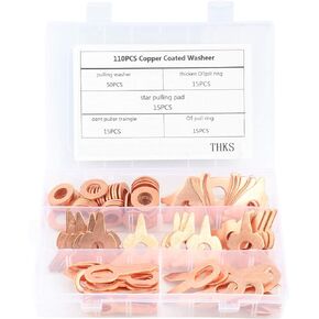 Dent Pulling Ring Assortment Set, 110pcs Dent Pulling Puller Rings Triangle OT Round Automotive Sheet Metal Welding Repair Tool for Car Body Equipment Welding Repair Tool Set