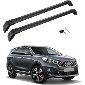 MotorFansClub Roof Rack Cross Bars Fit for KIA Sorento 2015 2016 2017 2018 2019 2020 2021 with Anti-Theft Locks Baggage Cargo Luggage Aluminum Black