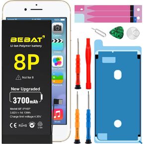بطارية بديلة لهاتف iPhone 8 Plus، بطارية بديلة ليثيوم أيون بوليمر عالية السعة 4800 مللي أمبير في الساعة للطراز A1864، A1897، A1898 مع مجموعة أدوات إصلاح احترافية in Kuwait