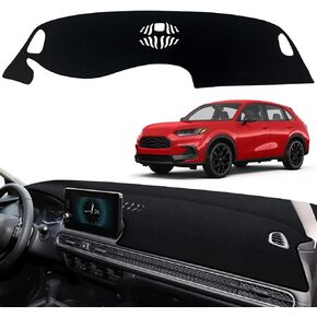 Dashboard Dash Board Cover Mat Pad Carpet Non-Slip Custom Compatible with Honda HR-V HRV 2023 2024 Protector Sunshield (Black Trim)