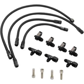 Steam Vent Hose Kit -4 AN Complete Coolant Crossover Compatible with LSX LS1 LS2 LS6 LM7