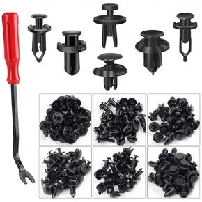 120 pcs 6.3mm 8mm 9mm 10mm Nylon Bumper Push Fasteners,Bumper Clips with Fastener Removal Tool