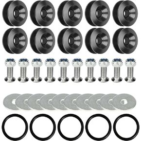 Quick Release Fastener Kit for Front Rear Bumper Trunk Fender Hatch Lids,Universal Aluminum Bumper Clips Quick Release for Car (Red)