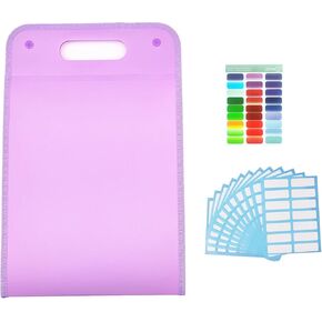 1 Pack Portable A4 Size 13 Pockets Solid Color Vertical Expanding File Folder Accordion File Organizer with Double Snap Button,1sheet 27 Colors Index Stickers and 168pcs White Writable Labels (Green) in Kuwait