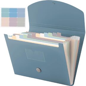 Cholemy Expanding File Folder 13 Pockets File Organizer with Labels A4 Letter Size Receipt Document Organizer Plastic Expandable Filing Folders for Office, Home(Pink)