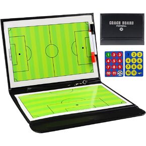 LEAP Magnetic Foldable Coaching Board Coaches Clipboard Tactical Board Kit with Dry Erase Marker Pens and Two Sets Marker Great for Soccer Basketball Coaches