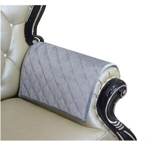 HAOMAIJIA Sofa Armrest Cover, Recliner Chair Arm Cover,Armchair Slipcover Nonslip Quilted Furniture Protector for Leather Sofa Couch (Agray, 14 x14 Inches Sofa Armrest Cover-2 Pieces) in Kuwait