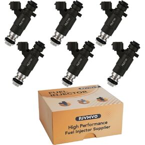 FBJC100 Fuel Injectors,Compatible with/Infiniti G35 QX4 I30 FX35 3.5L V6 2001-2004,Compatible with/Nissan 350Z Pathfinder Maxima 3.5L/3.0L V6 2001-2004, |4 Holes| |Set of 6|,Replace#166005L700,FJ653