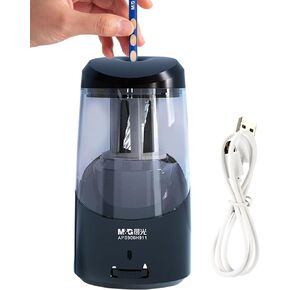 M&G Pink Electric Pencil Sharpener, Portable Automatic Pencil Sharpener for Colored Pencils, Auto Stop, Super Sharp & Fast, USB Operated for 6-8mm Pencils for Kids, School, Office, Home (Pink)