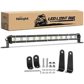 شريط إضاءة LED بصف واحد من Nilight شريط ضوء فيضانات نحيف للغاية 13 بوصة 36 وات ضوء ضباب للقيادة ضوء عمل ضوء مصد للسقف للطرق الوعرة 4 × 4 شاحنات Polaris RZR SUV ATV UTV، ضمان لمدة عامين