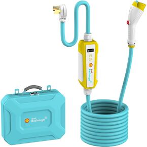 Shell Level 2 EV Charger, 40A ETL Certified Energy Star EV Charger, Home/Outdoor Portable Charging Station Adjustable Current Delay Timer with 25ft Cable Adapter for J1772 Electric Cars