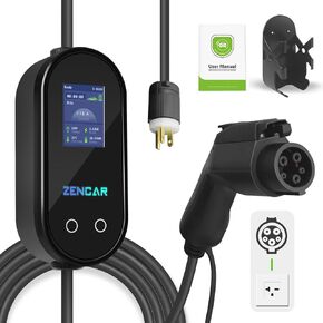 شاحن EV المستوى 1 16A NEMA 5-15 25FT محطة شحن السيارة الكهربائية المحمولة EVSE D (SAE J1722، أمبير قابل للتعديل، تأخير الوقت) in Kuwait