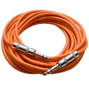 Seismic Audio Speakers TRS Male ¼" To TRS Male ¼" Patch Cable, 10 Foot Balanced Cord, Black