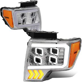 DNA Motoring HL-OH-F1509-BK-CL1 Black Housing Clear Lens Headlights Compatible with 09-14 Ford F150 in Kuwait