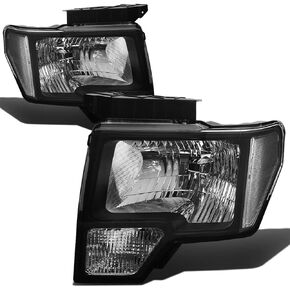 DNA MOTORING HL-OH-F1509-CH-AM استبدال المصابيح الأمامية الكروم العنبر متوافق مع 09-14 F-150