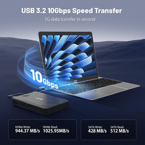 حاوية Unitek M.2 NVMe SSD USB C 3.2 10Gbps UASP Trim Pcie محول القرص الصلب/قارئ خارجي من النوع C SATA يدعم حجم المفاتيح M 2242 /2260/2280 SSD ومحرك أقراص الحالة الصلبة SATA 2.5 بوصة in Saudi Arabia