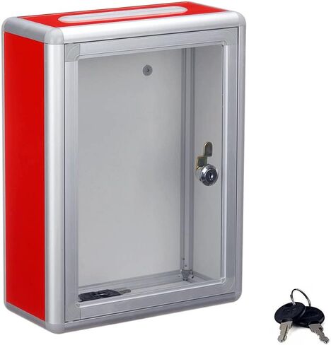 Small blank transparent donation box Love box donation box Suggestion box Acrylic donation box Letter box heart-shaped wall with lock waterproof in Saudi Arabia