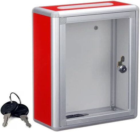 Small blank transparent donation box Love box donation box Suggestion box Acrylic donation box Letter box heart-shaped wall with lock waterproof in Saudi Arabia