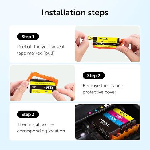 910XL Ink Cartridges Combo Pack Compatible for HP 910 XL Work with HP OfficeJet 8010 8015 8018 8022 OfficeJet Pro 8020 8025 8028 8035 (Black, Cyan, Magenta, Yellow, 4 Pack) in Kuwait