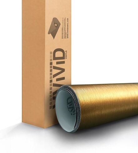 VViViD Gold Brushed Metal 5 Foot x 1 Foot Vinyl Wrap Roll with Air Release Technology in Saudi Arabia