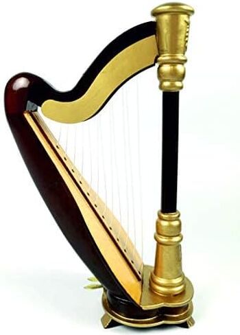 مصغرة القيثارة خشبية صغيرة القيثارة نموذج الموسيقى الموسيقية الديكور هدية (H-18) in Kuwait