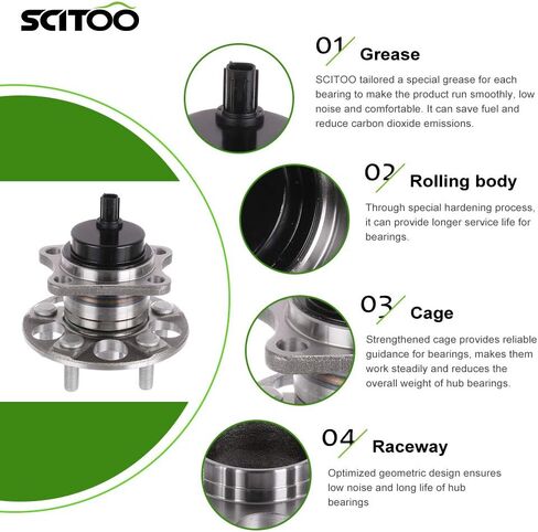 محمل محور العجلة SCITOO مناسب لـ 2008-2014 لـ Scion xD متوافق مع OE 512425 الخلفية 5 العروات (1 وسادة) in Saudi Arabia