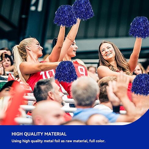 30 قطعة من كرات التشجيع من رقائق معدنية معدنية مع مقبض بلاستيكي، كرات تشجيع باللون الأزرق والفضي لفريق الرياضة والحفلات الراقصة in Kuwait