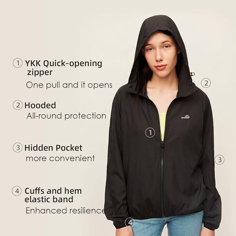 OHYOGA Women's Sun Protection Hoodie Long Sleeve Shirt Quick Dry Jacket for Running Hiking Outdoor Activities UPF 50+ in Kuwait