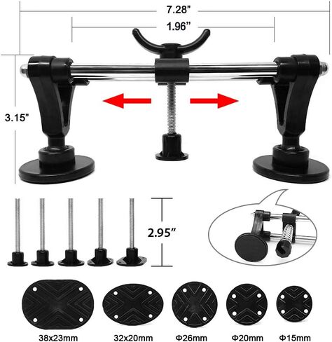 أداة سحب دنت - مجموعة إزالة انبعاجات السيارة، طقم إصلاح دنت بدون طلاء مع أداة سحب دنت جسر مزدوج القطب لإزالة الانبعاجات تلقائيًا وضربات الأبواب وتلف برد السيارة in Kuwait