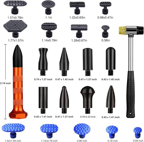 أداة سحب دنت - مجموعة إزالة انبعاجات السيارة، طقم إصلاح دنت بدون طلاء مع أداة سحب دنت جسر مزدوج القطب لإزالة الانبعاجات تلقائيًا وضربات الأبواب وتلف برد السيارة in Kuwait
