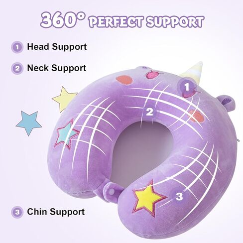 Travel Pillow for Kids Adult Cute Neck Pillow for Traveling Memory Foam Airplane Pillow with Sleep Mask Animal Flight Pillow Head Rest Neck Support for Cars Long Flights in Saudi Arabia