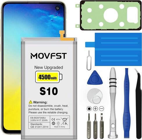 Replacement Battery for Samsung Galaxy S10,4500mAh High Capacity Battery Fit for Samsung Galaxy S10 Model SM-G973F/U/W/X/N/U1, SM-G9730, SCV41, SM-G973C with Repair Tool Kits,EB-BG973ABU in Saudi Arabia