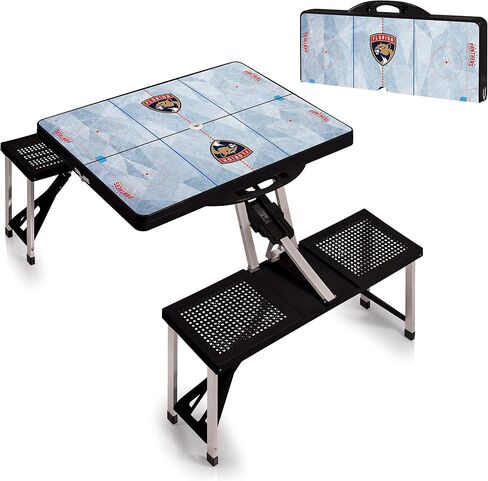 PICNIC TIME NHL Hockey Rink قابلة للطي للنزهة والتخييم وطاولة خارجية مع فتحة مظلة in Saudi Arabia