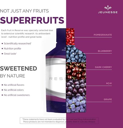 Jeunesse Global Reserve - Antioxidant Fruit Blend Nutritional Supplement- 30 Packets per Box (30ml) in Saudi Arabia
